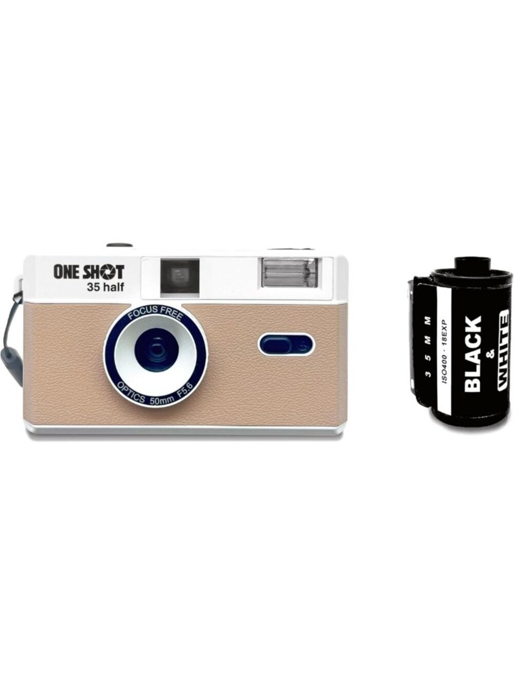 Retro 35mm Point & Shoot Film Camera - Reusable Half Frame, Built-in Flash, 36